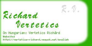 richard vertetics business card